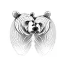 Bear dad and son tattoo design idea