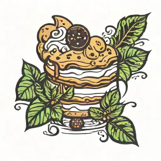 cookie cheesecake tattoo design idea