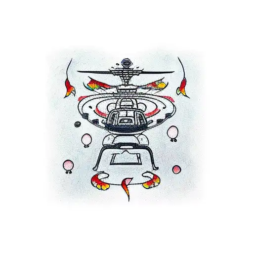 helicopter tattoo design idea