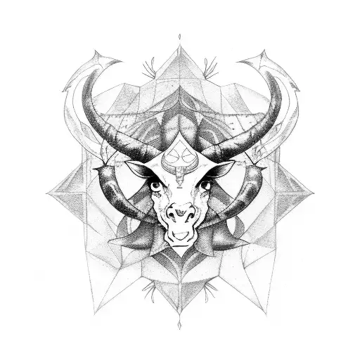 gothic dark Capricorn  tattoo design idea