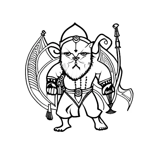 persian fighter tattoo design idea