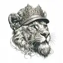 leon con corona tattoo design idea