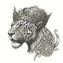 leon con corona tattoo design idea