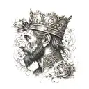 leon con corona tattoo design idea