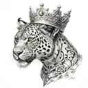 leon con corona tattoo design idea