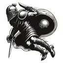 gladiator fighting tattoo design idea