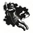 gladiator fighting tattoo design idea