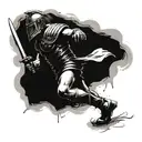 gladiator fighting tattoo design idea