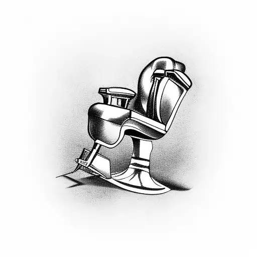 barber chair and barberpole tattoo design idea