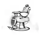 barber chair tattoo design idea