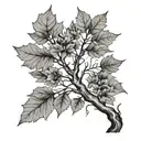 sycamore tree branches tattoo design idea