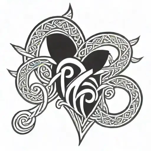 Celtic tattoo thick lines tattoo design idea