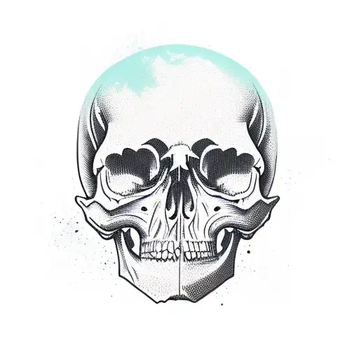 skull and dead tree tattoo design idea