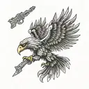 Albania eagle with ak 47 smoking tattoo design idea