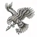 Albania eagle with ak 47 smoking tattoo design idea