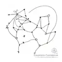 Capricorn constellation merging tattoo design idea