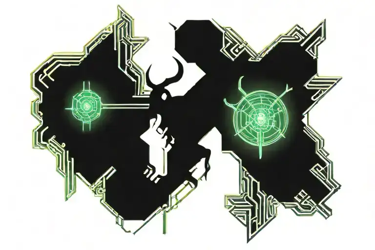 heaven gates, devil riding down to hell tattoo design idea