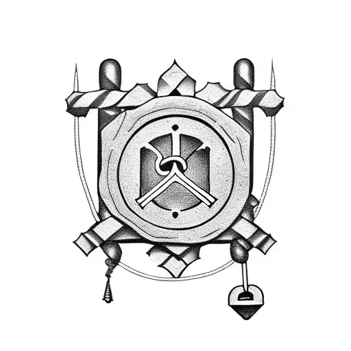 a padlock in crust punk style tattoo design idea