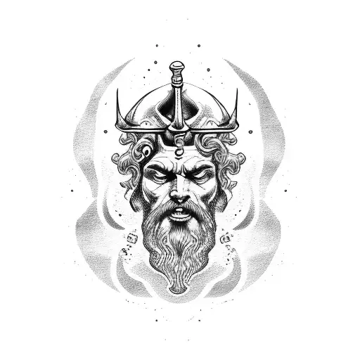 poseidon doing thumbs up tattoo design idea