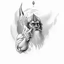poseidon making thumbs up tattoo design idea