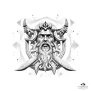 poseidon making thumbs up tattoo design idea