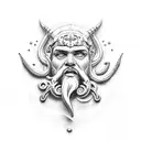 poseidon making thumbs up tattoo design idea