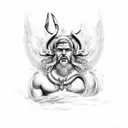 poseidon doing thumbs up tattoo design idea