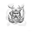 poseidon doing thumbs up tattoo design idea