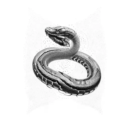 I'm coiled up like a venomous serpent tattoo design idea