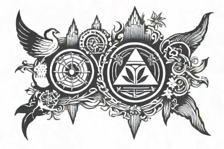 Tomorrowland element symbols incorporated tattoo design idea