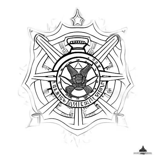 A realistic portrait of a military police special forces member, with a halo above their head symbolizing their dedication to their faith tattoo design idea