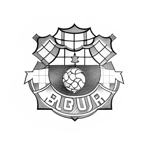 Camp Nou with Messi tattoo design idea