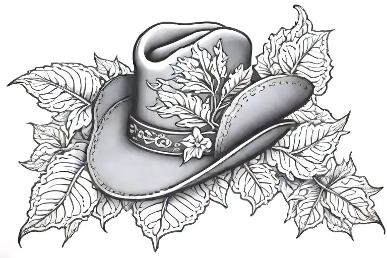 victorian leaf cowboy tennessee tattoo design idea