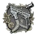 2 Bullet icons, One 5.56 bullet and one 7.62 bullet. A beautiful black frame and a full bullet name  tattoo design idea
