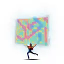 falling man doing leap of faith with binary numbers coming out of him tattoo design idea