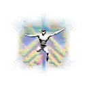 falling man doing leap of faith with binary numbers coming out of him tattoo design idea