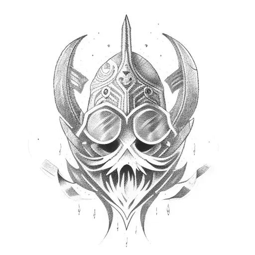 warrior squid tattoo design idea