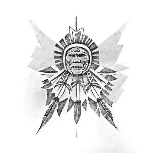 Taino Indian Tribal sleeve  tattoo design idea