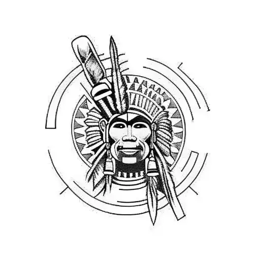 Taino Indian Tribal sleeve  tattoo design idea