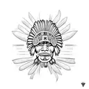 Taino Indian Tribal sleeve  tattoo design idea
