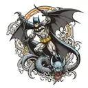 batman and dragon tattoo design idea