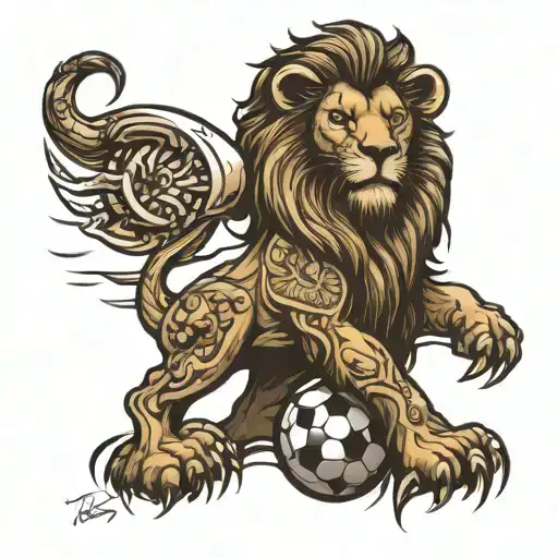 Lion football clock Tottenham 1882  tattoo design idea