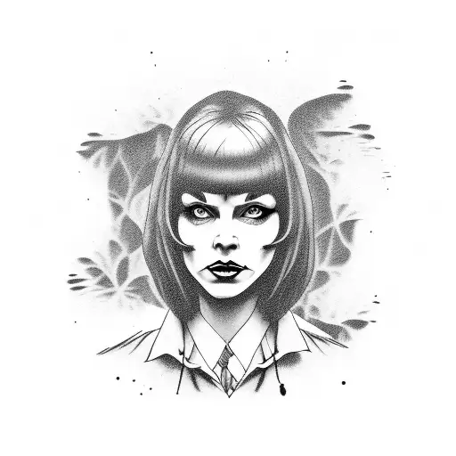 Pulp Fiction characters in a grunge style tattoo design idea
