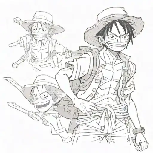 luffy from one piece tattoo design idea