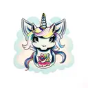 unicorn weeb tattoo design idea