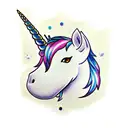unicorn weeb tattoo design idea