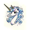 unicorn weeb tattoo design idea