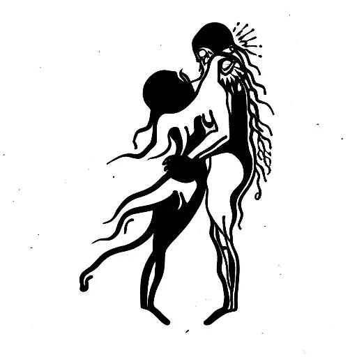 Orpheus and Eurydice Eurydice dying tattoo design idea