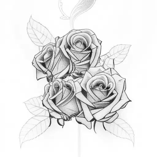 A track runner with a trail of roses behind them tattoo design idea