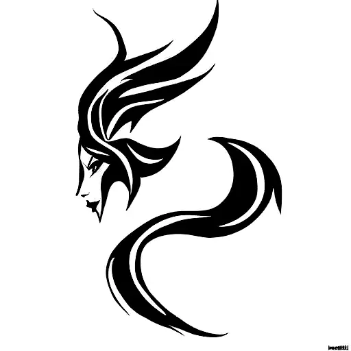 female nightelf from world of warcraft  tattoo design idea